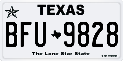 TX license plate BFU9828