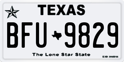 TX license plate BFU9829