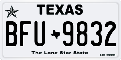 TX license plate BFU9832