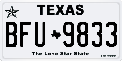 TX license plate BFU9833