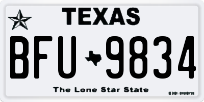 TX license plate BFU9834