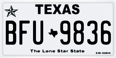 TX license plate BFU9836