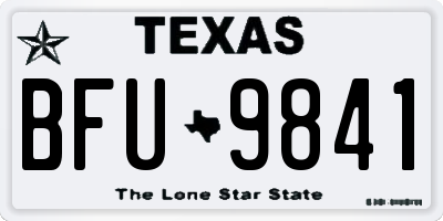 TX license plate BFU9841