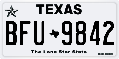 TX license plate BFU9842