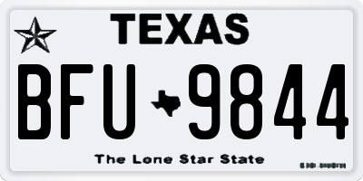 TX license plate BFU9844