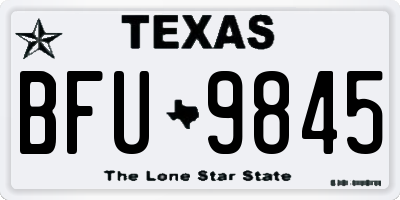 TX license plate BFU9845