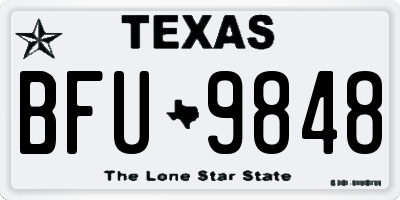 TX license plate BFU9848