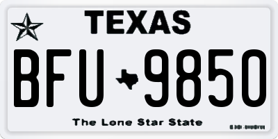 TX license plate BFU9850