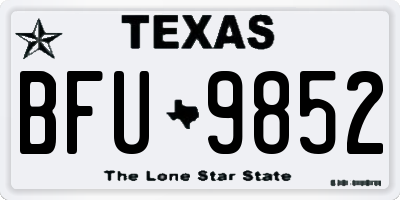 TX license plate BFU9852