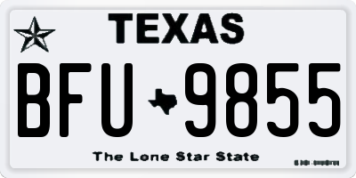 TX license plate BFU9855