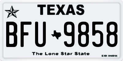 TX license plate BFU9858