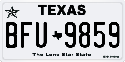 TX license plate BFU9859