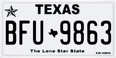 TX license plate BFU9863