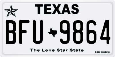 TX license plate BFU9864