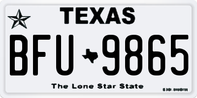 TX license plate BFU9865