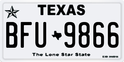 TX license plate BFU9866