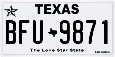 TX license plate BFU9871