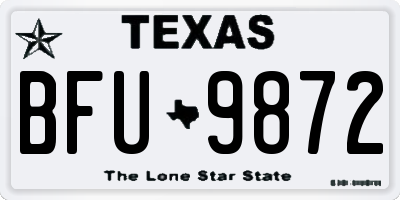 TX license plate BFU9872