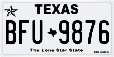 TX license plate BFU9876