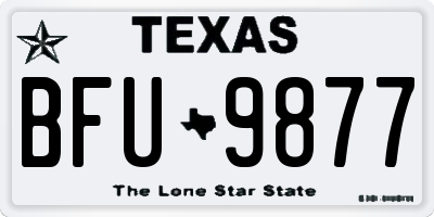 TX license plate BFU9877