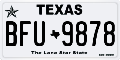 TX license plate BFU9878