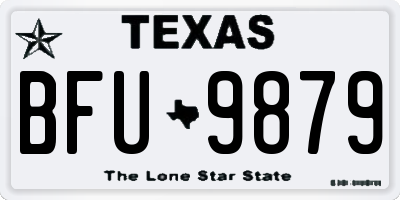 TX license plate BFU9879