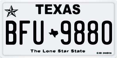 TX license plate BFU9880