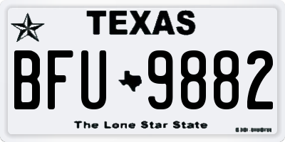 TX license plate BFU9882