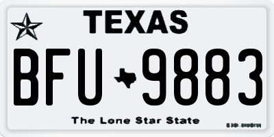 TX license plate BFU9883