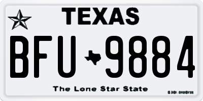 TX license plate BFU9884