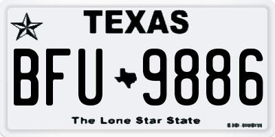 TX license plate BFU9886