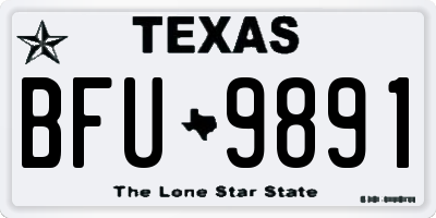 TX license plate BFU9891