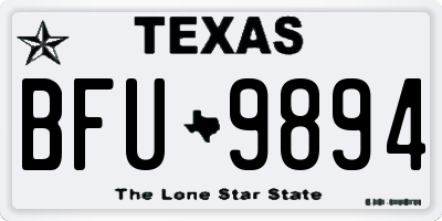 TX license plate BFU9894