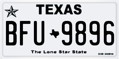 TX license plate BFU9896