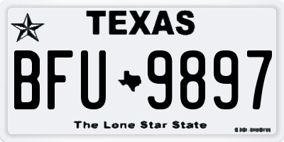 TX license plate BFU9897
