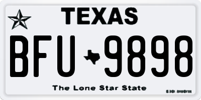 TX license plate BFU9898