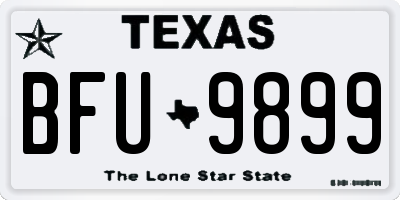 TX license plate BFU9899