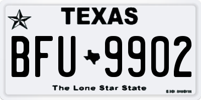 TX license plate BFU9902