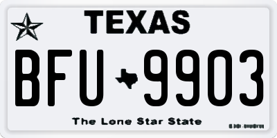 TX license plate BFU9903