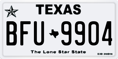 TX license plate BFU9904