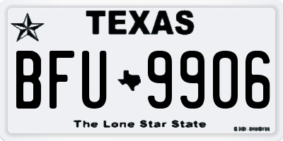 TX license plate BFU9906