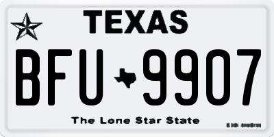 TX license plate BFU9907