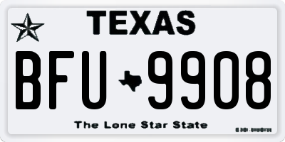 TX license plate BFU9908