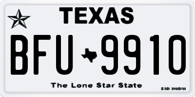 TX license plate BFU9910