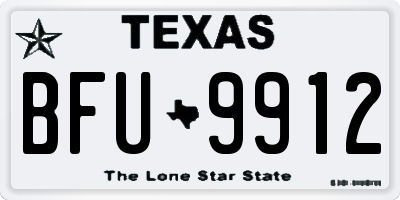 TX license plate BFU9912