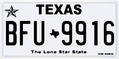 TX license plate BFU9916