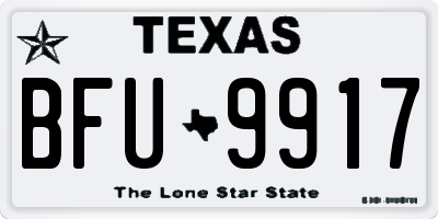 TX license plate BFU9917