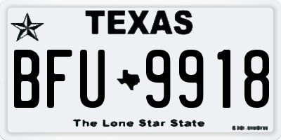 TX license plate BFU9918