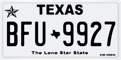 TX license plate BFU9927