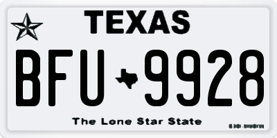 TX license plate BFU9928